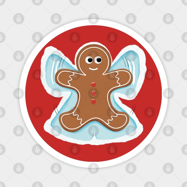 Gingerbread Angel - Humor Christmas Magnet by Creasorz